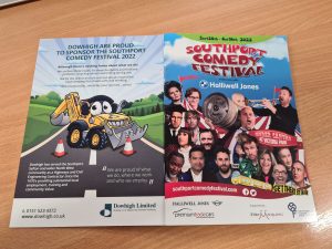 Southport Comedy Festival brochure, sponsored by Dowhigh