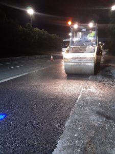 Dowhigh roller flattening tarmac on the M62 land 1